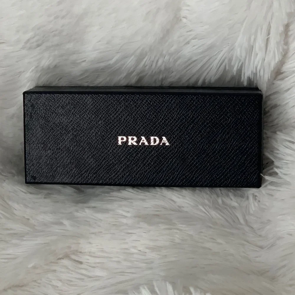 Prada Glasses Frames Black Gold Eyeglasses Case Cloth Box PR65RV Retro